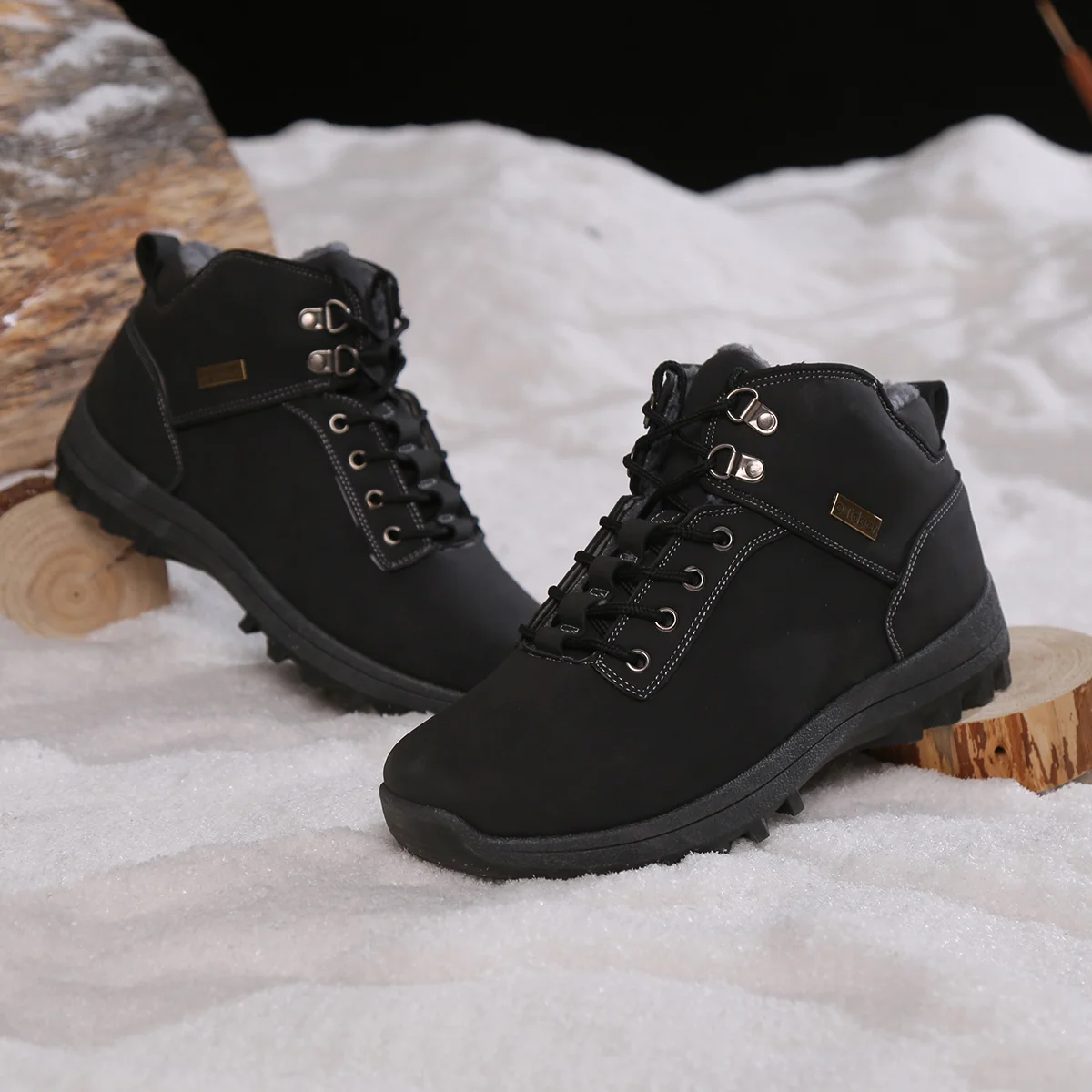 Новинка 2019 года мужские ботильоны из микрофибры ботинки с высоким берцем теплые