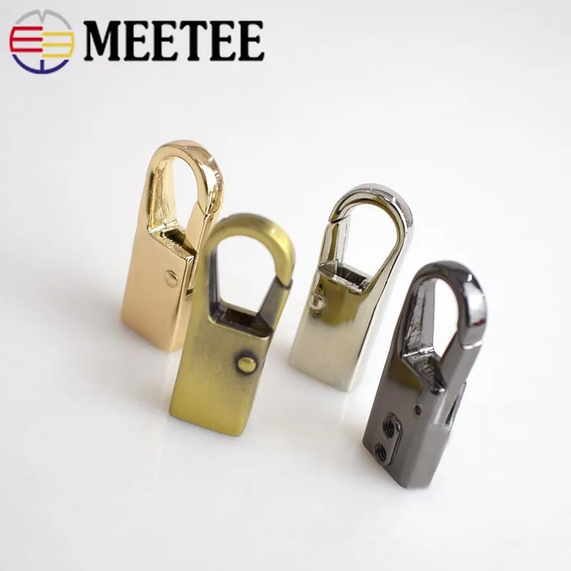 MEETEE 10/20 штук сумка сторона пряжки с зажимом металлические ручки для Сумки сумка Аксессуары для ванной комнаты молния Застежка собака аппаратные средства "сделай сам" украшения ZK561