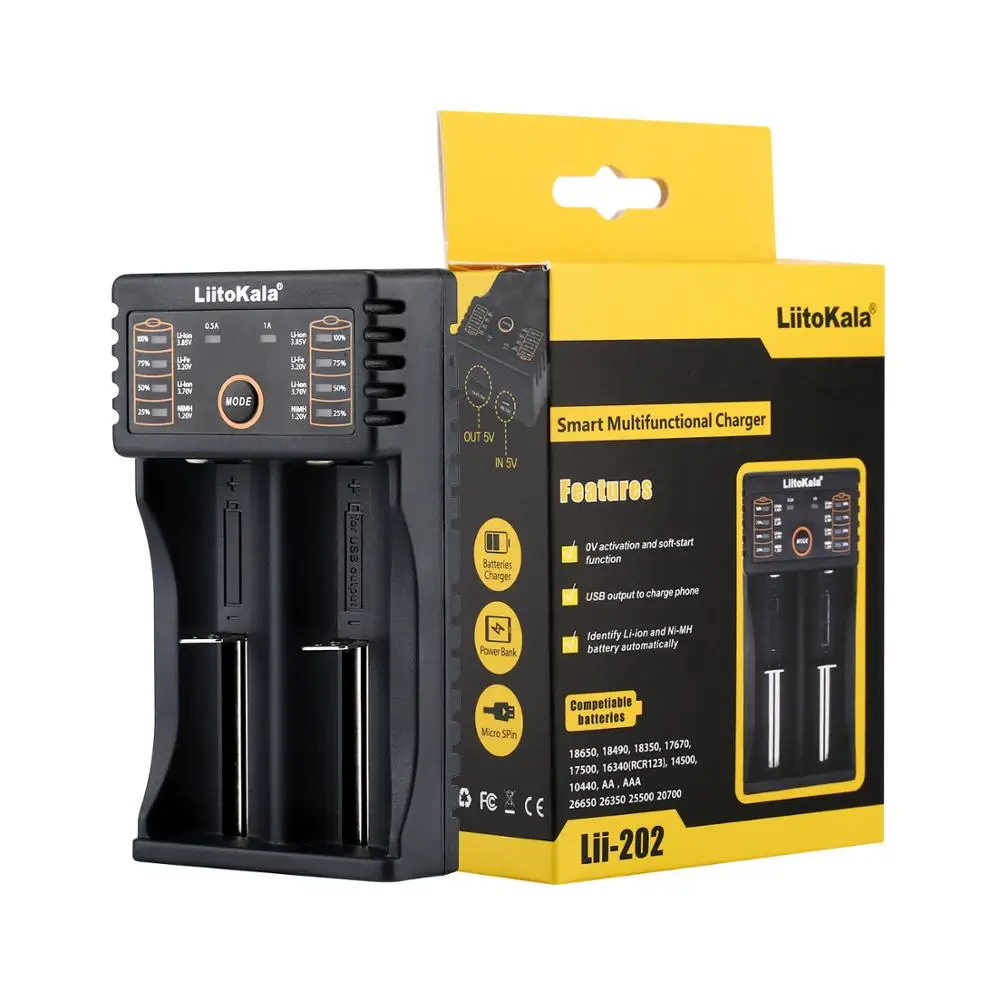 LiitoKala Lii-202 Ni-MH литий-ионная батарея 18650 умное зарядное устройство для 1 2 V 3 7 85 AA/AAA