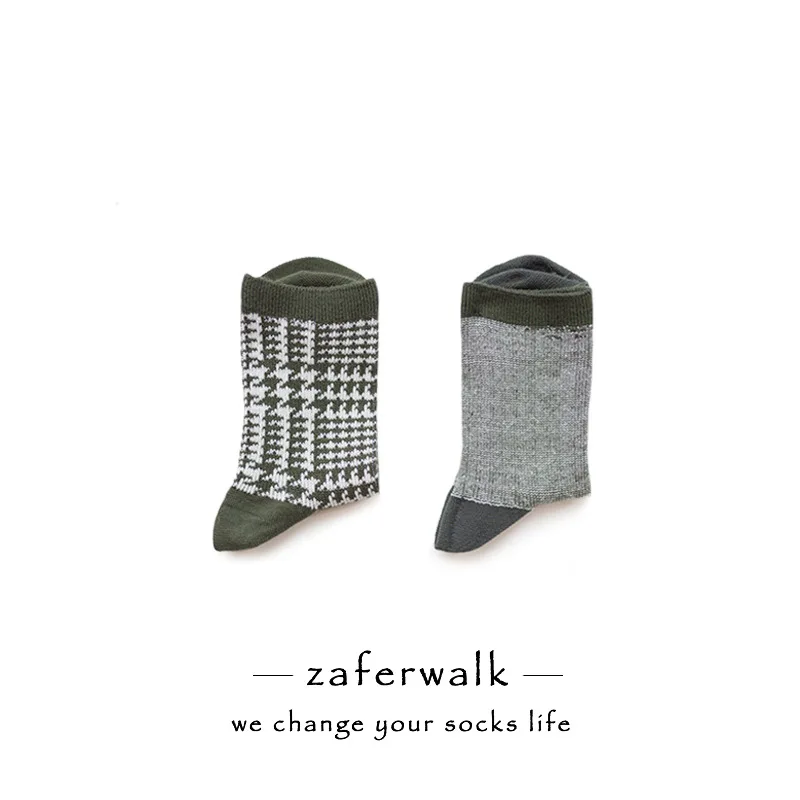 Женские носки осень-зима классические клетчатые японские высококачественные