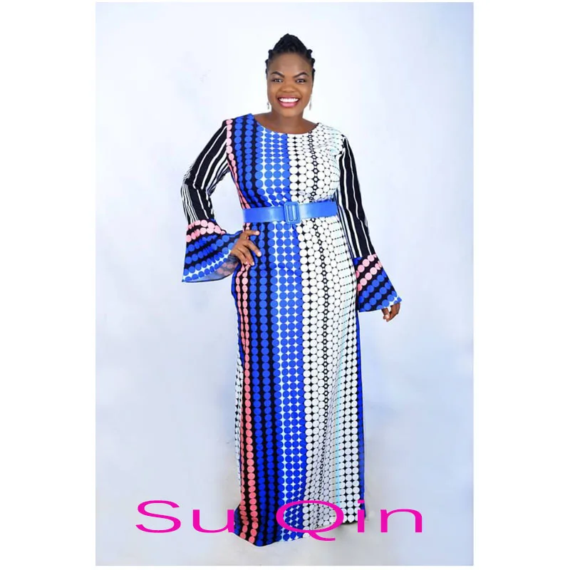 

2018 Hot Sale New Fashion Design Traditional African Clothing Print Dashiki Nice Neck Dresses for Women (LILI03#)