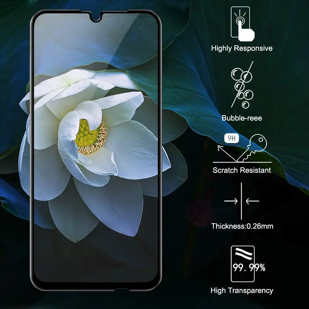 9D полное покрытие экрана протектор для HuaWei Honor 7 8 9 10 lite закаленное стекло 8A 8X 9i 9N 10i