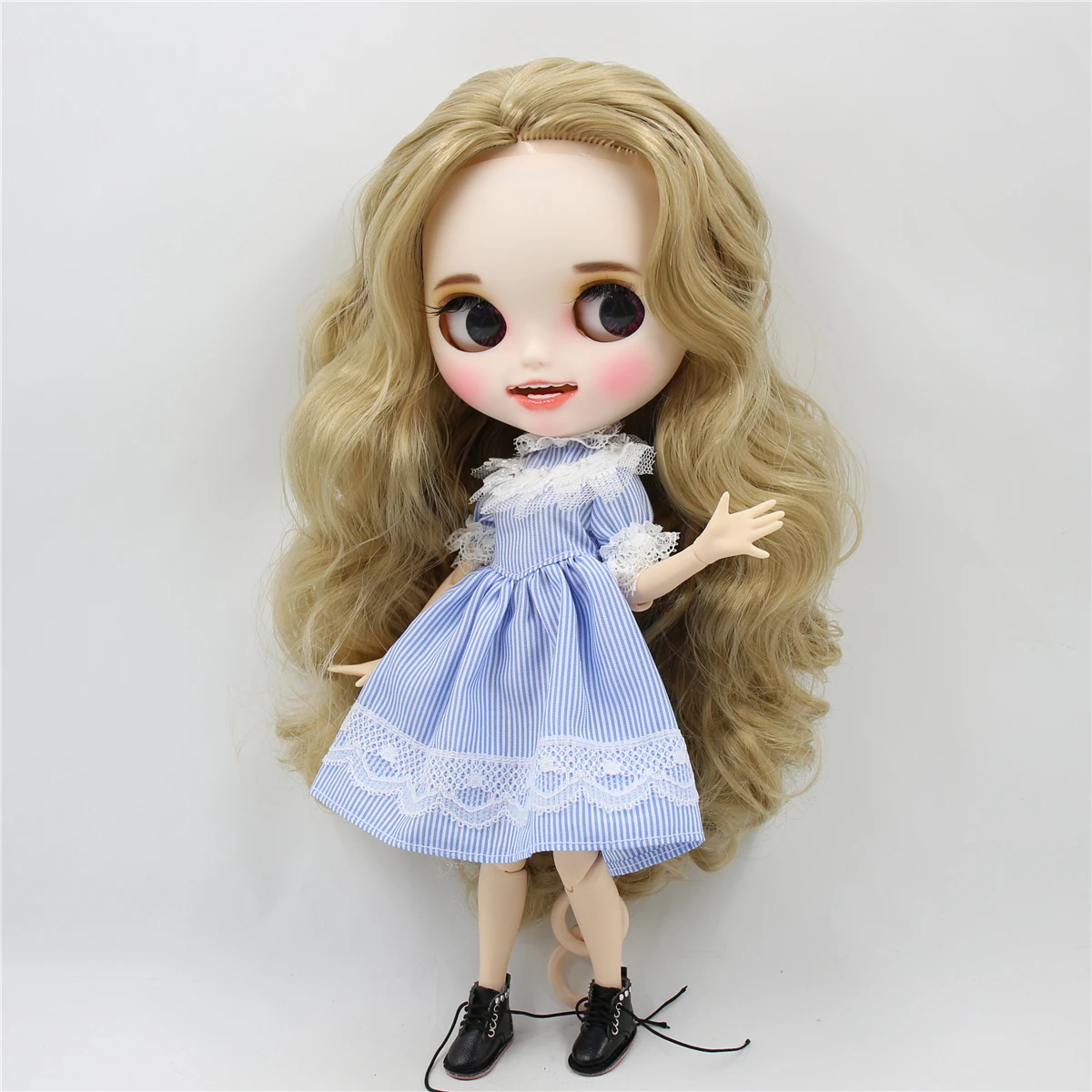 Кружевное платье ICY DBS Blyth doll licca в синюю полоску|Куклы| |