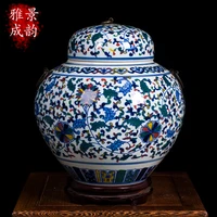 jingdezhen ceramic vase colorful high jar ornaments of blue and white porcelain ceramic ornaments lotus flower vase landing