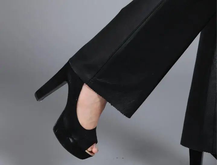 Женские брюки из натуральной овечьей кожи нового размера плюс женские кожаные с