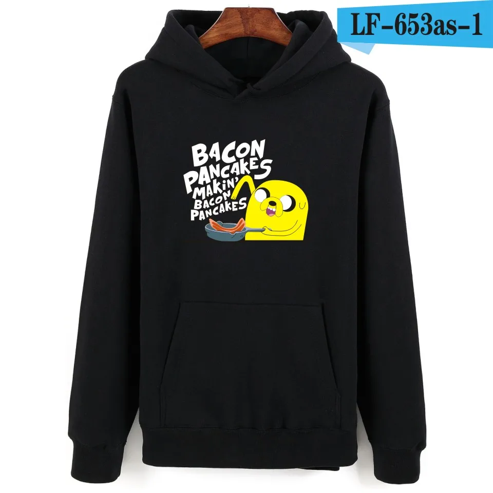 black Aikooki Adventure Time/толстовки с капюшоном для мальчиков и девочек; черный свитер; сезон осень-зима; одежда в стиле «хип-хоп», «Harajuku Polluvers» - Цвет: black