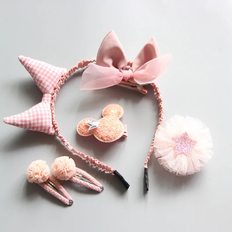 

NEW Girls hair Accessories Headwear gift Set Kids Bowknot crown Hair Clips Hairpins Kids hair band Princess Tiara barrrette TZ3