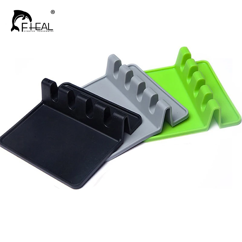 FHEAL 1 шт. силиконовая подставка для ложки термостойкие антипригарные держатель