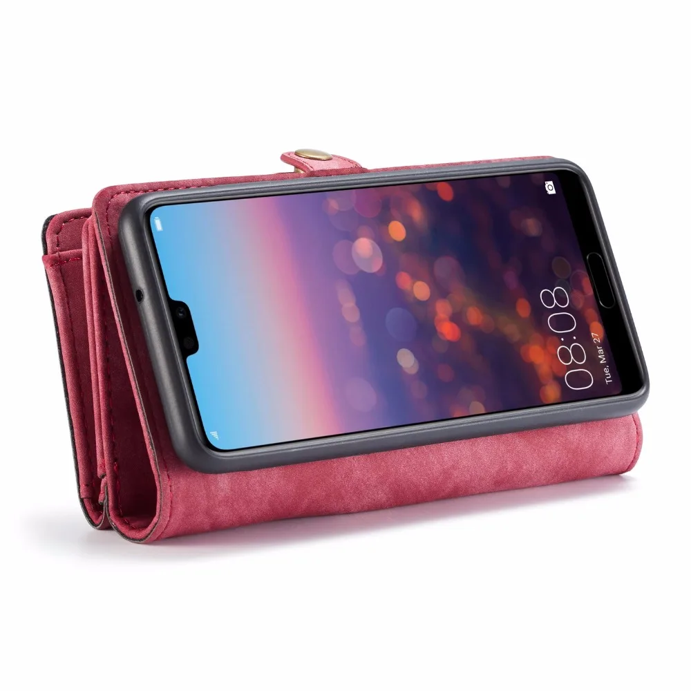 Магнитный чехол кошелек CaseMe для Huawei Mate 20 P20 P30 Pro откидной съемный из коровьей кожи