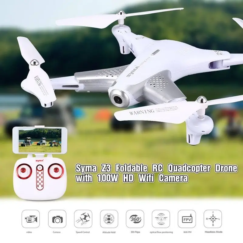 Syma Z3 складной Радиоуправляемый квадрокоптер Дрон с 100 Вт HD Wifi камерой поток Hover пульт дистанционного управления вертолет Лучший подарок Квадрокоптер