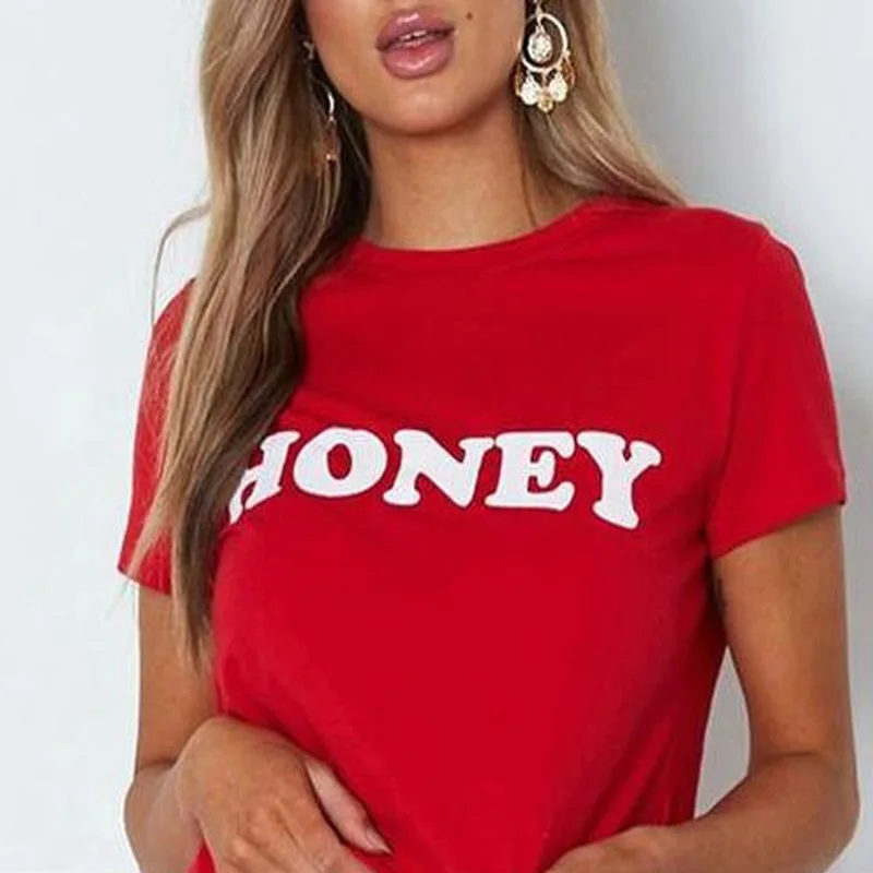 Honey футболка хипстер Женская графическая пчела 80s одежда Harajuku Tumblr модная