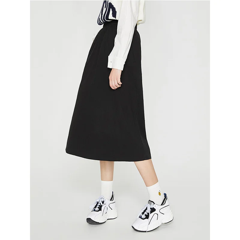 Toyouth New Black Long Skirts Women A-Line Casual Slim Hight Waist Female Plus Size Faldas Mujer Moda Jupe Longue | Женская одежда