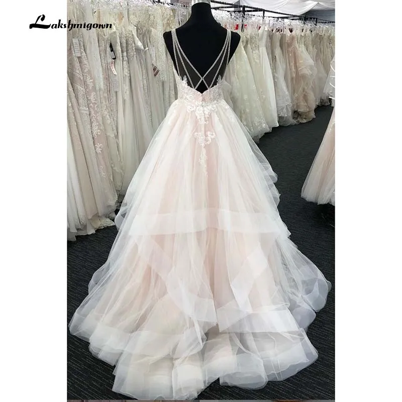 Богемное свадебное платье с рюшами Кружевное Свадебное бохо-платье vestido de noiva robe de mariee