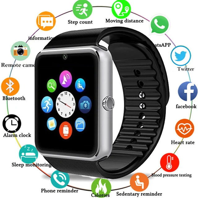 2019 Bluetooth Смарт часы спортивные Шагомер мужские с камерой поддержка sim карты Whatsapp