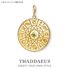 Золотая подвеска в виде монеты со знаком звезды, подарок в европейском стиле со знаком зодиака, из чистого серебра 925 пробы, подходит для браслета, браслеты, бесплатная доставка