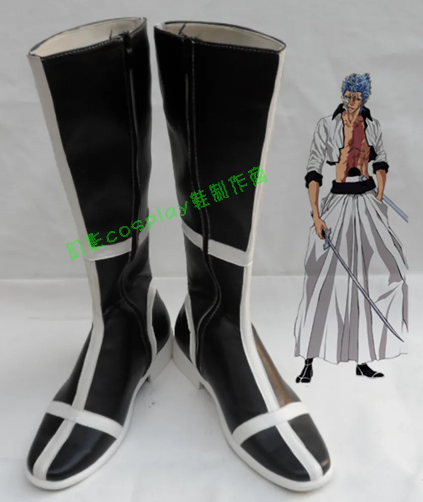 Bleach Grimmjow Jeagerjaques/черные длинные ботинки для костюмированной вечеринки на
