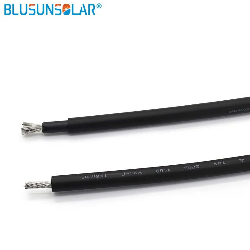 20 метров/рулон Горячая продажа 1x6mm2 Солнечный Кабель 10AWG PV кабель с TUV