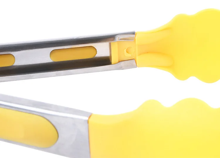 1 шт. Пластик Кухня щипцы для барбекю Нержавеющая сталь зажим сервировки