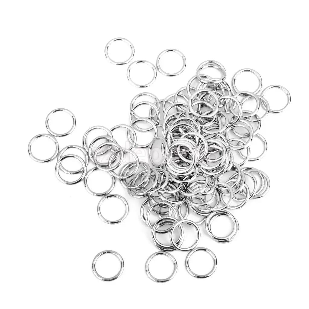 SPMART Iron Lingerie Adjustable Sewing Bra Round Rings Buckles 10mm 100Pcs Silver