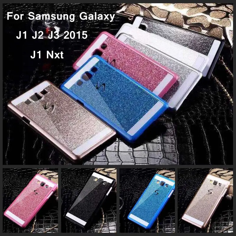 Новый Роскошный Bling Случай Для Samsung Galaxy J1 J2 J3 2015 Nxt Блеск Игристые ПК Hard Cover J200 J300 J100