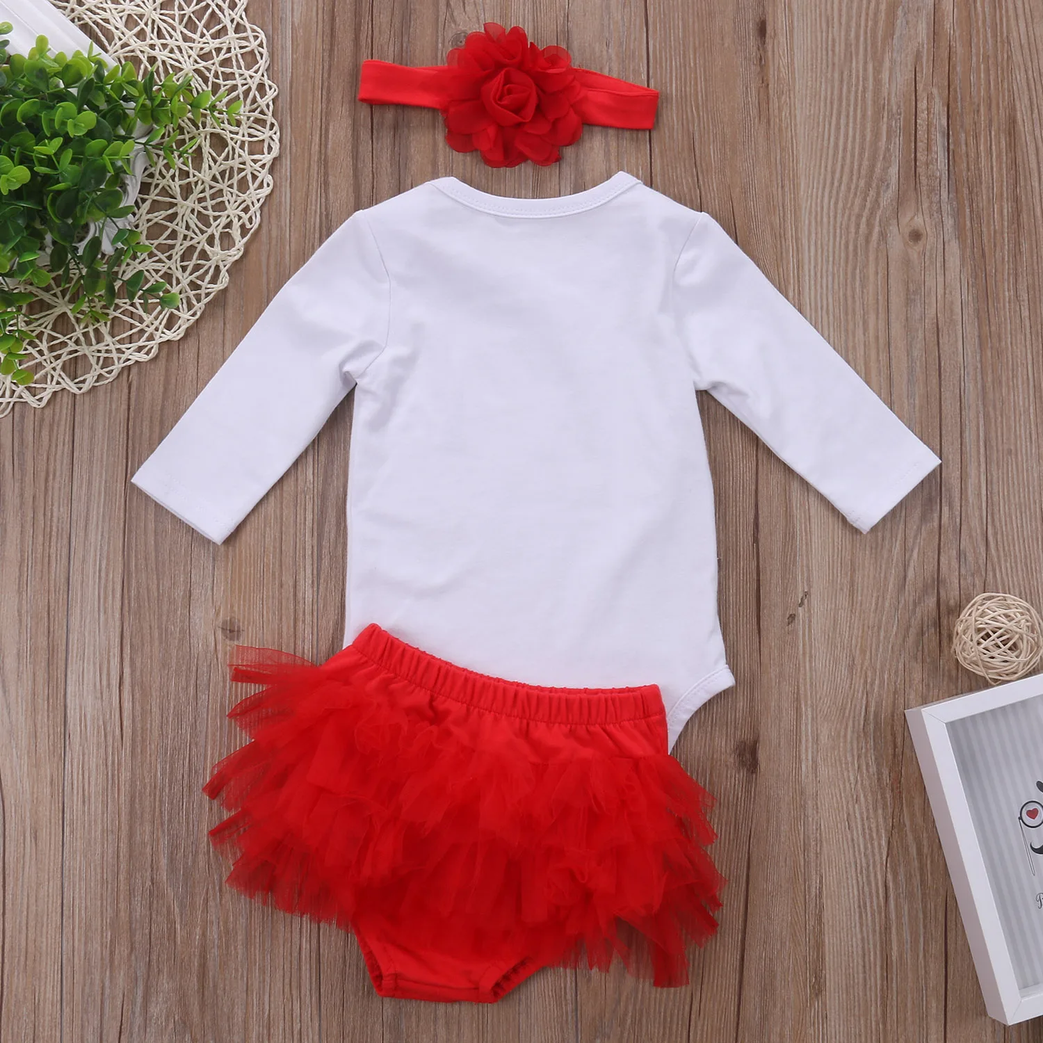 Костюм из 3 шт.! Боди с длинным рукавом для новорожденных девочек + кружевные шорты