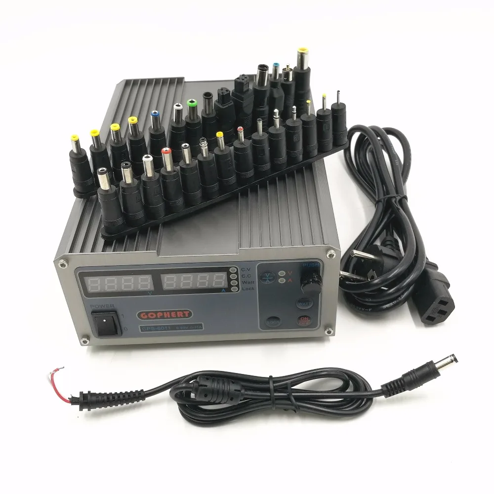 

CPS-6011 60V 11A Precision PFC Compact Digital Adjustable DC Power Supply Laboratory Power Supply with 28pcs power adapter