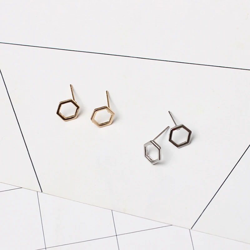 Женские серьги пусеты Poputton Винтажные с геометрическим узором 2018|stud earrings|stud earrings