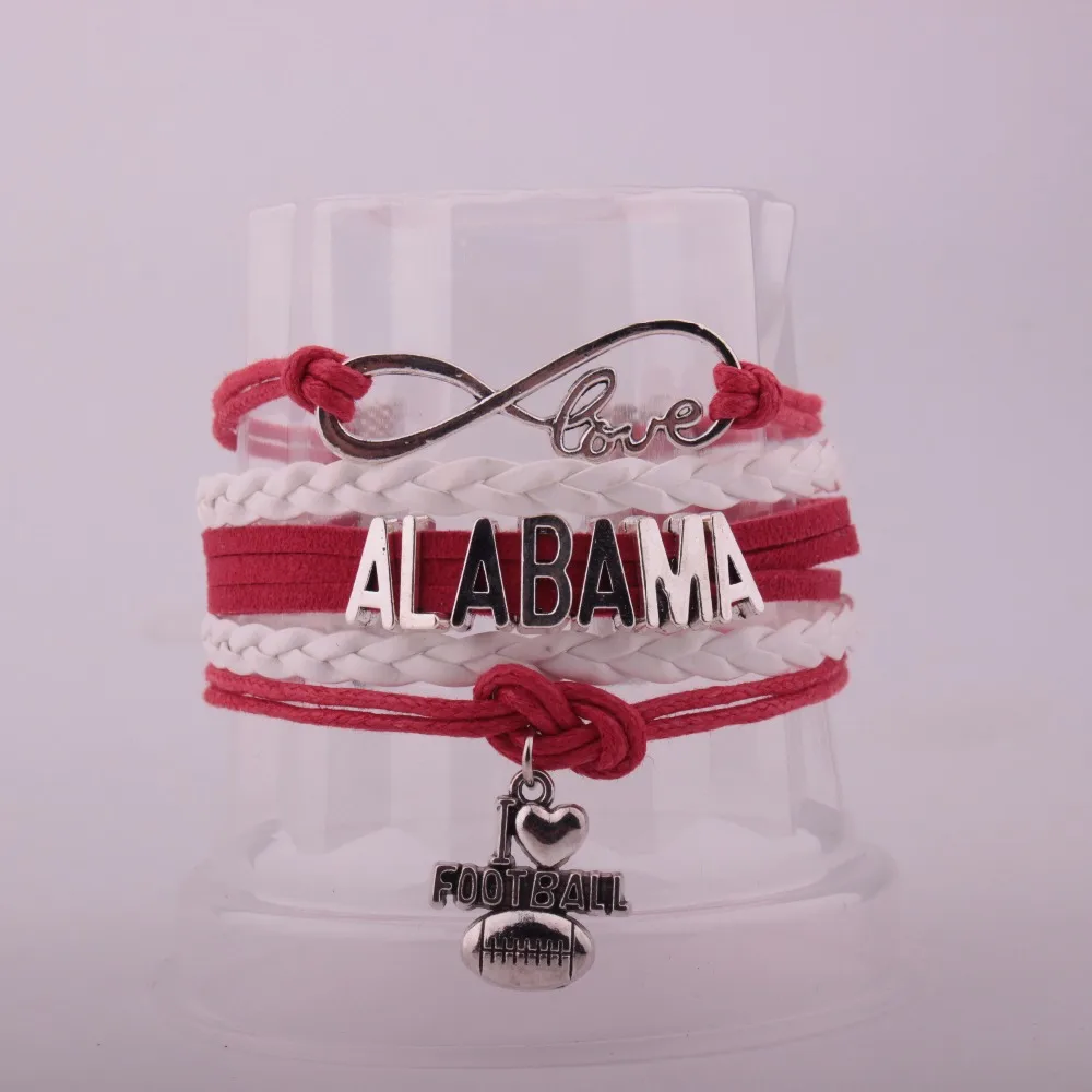 GVUSMIL &quotALABAMA&quot красный + белый многожильный Бесконечность серебряный цвет Шарм