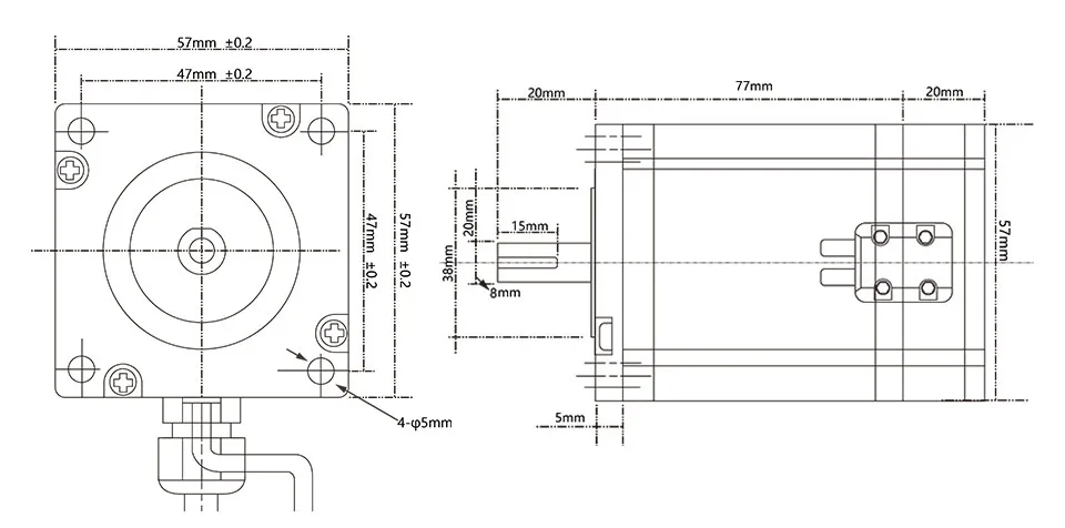 Nema23 замкнутый контур шагового двигателя 2.0N.m 4 провода 285Oz-in D = 8 мм Nema 23 2.2Nm JMC замкнутый контур шагового двигателя сервопривод шагового двигателя