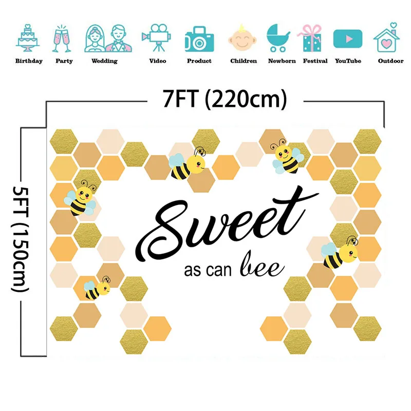 NeoBack сладкий как пчела фон для фотографии Новорожденный ребенок душ фото день