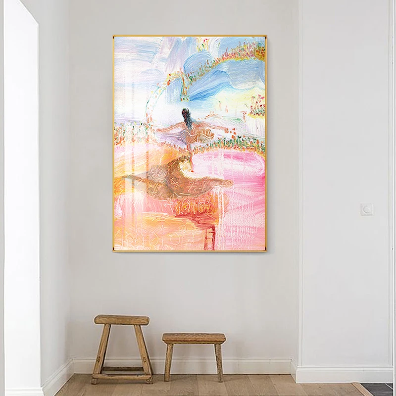 Абстрактный ярко-оранжевый восход пейзаж холст Картина Пейзаж Плакат для