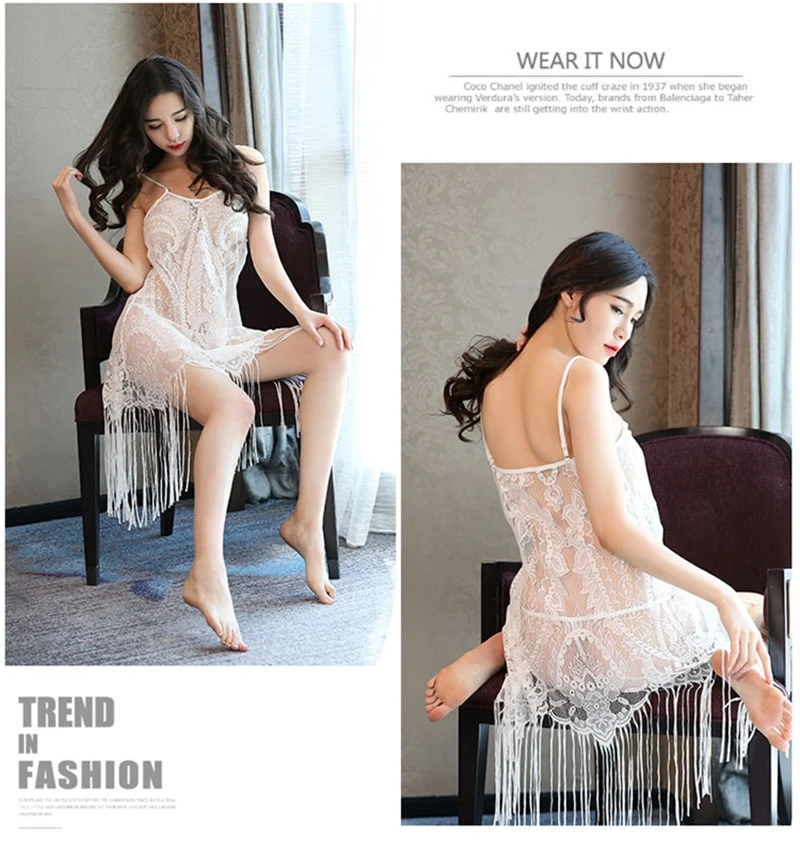 Летнее женское сексуальное эротическое нижнее белье с кисточками lenceria babydoll, ночное белье, ночная рубашка, сексуальное эротическое белье, интимные товары