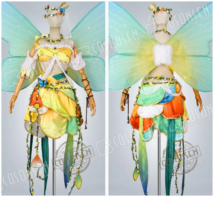 COSPLAYONSEN Love Live! Земля фей Ver после пробуждения Hoshizora Rin Косплей Костюм с крыльями