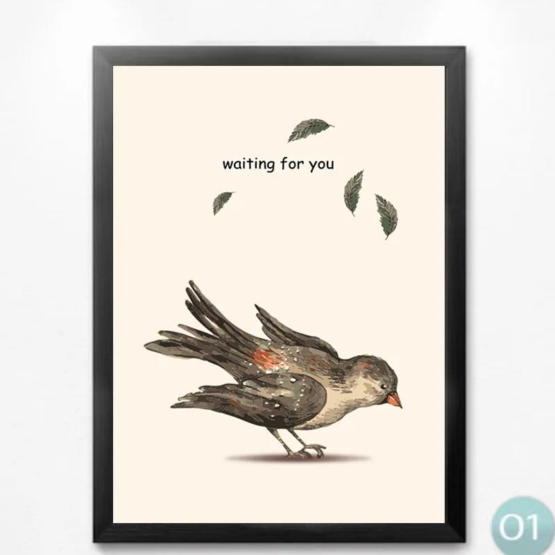 Акварельные Цветы Lover Birds художественная живопись холст печать плакаты настенные