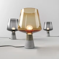 postmodern minimalist creative design table lamp nordic cement smoke gray glass led e27 room bedside decorative lighting