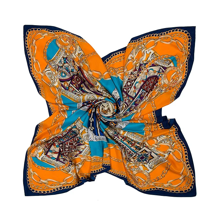 Хит! Красивый шарф! 130*130 см Женская Новая мода саржевый Шелковый кувшин покер цепь