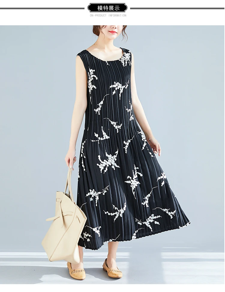 Новинка лета 2019 женское модное свободное тонкое Плиссированное Цветочное платье