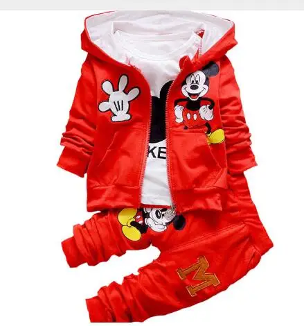 Brand New Baby Boys Clothes Set Minnie Mickey Cartoon Kids Girls Tracksuit Clothing Suits Autumn 3Pcs Sets Hooded Coat Toddler | Детская
