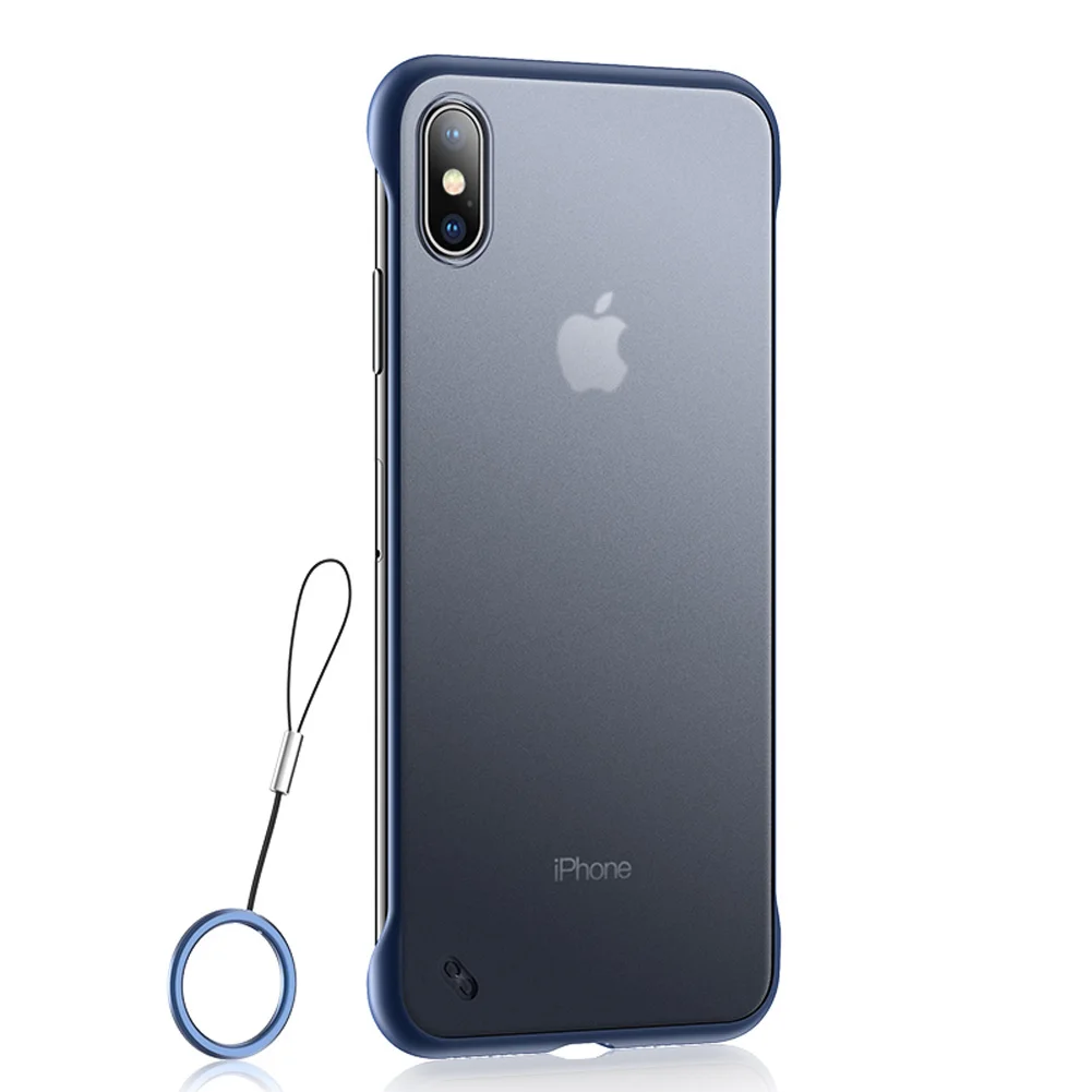 Чехол для iPhone 7 Plus X XS Max роскошное прозрачное матовое бескаркасное кольцо Силиконовое матовое шелковое жесткое покрытие для задней панели ультратонкий
