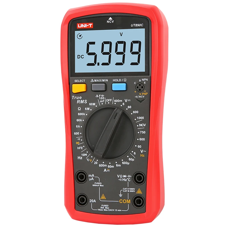 Совершенно новый UNI T UT890C True RMS AC/DC Частотная температура цифровой мультиметр с ЖК