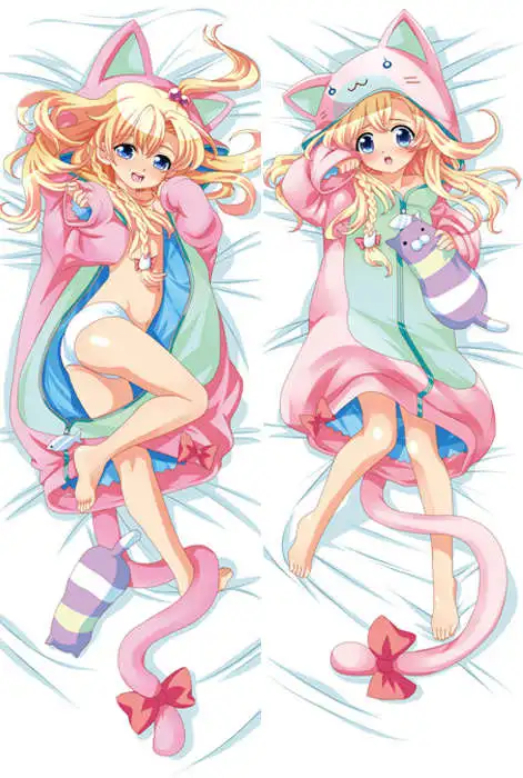 

popular game BlazBlue anime characters noel vermillion & taokaka pillow cover platinum the trinity body Pillowcase Dakimakura