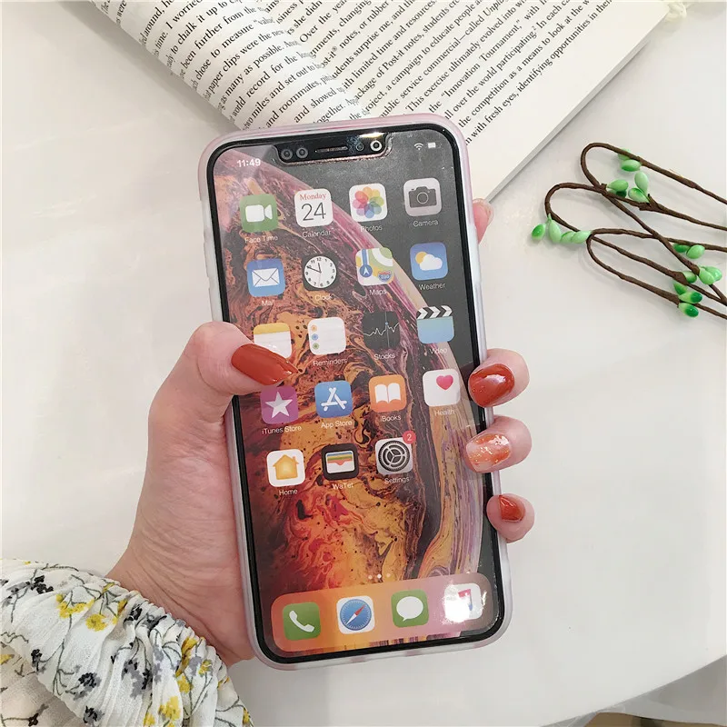Модный милый розовый чехол для телефона девочек iphone XS MAX XR X 6 6s 7 8 plus с рисунком