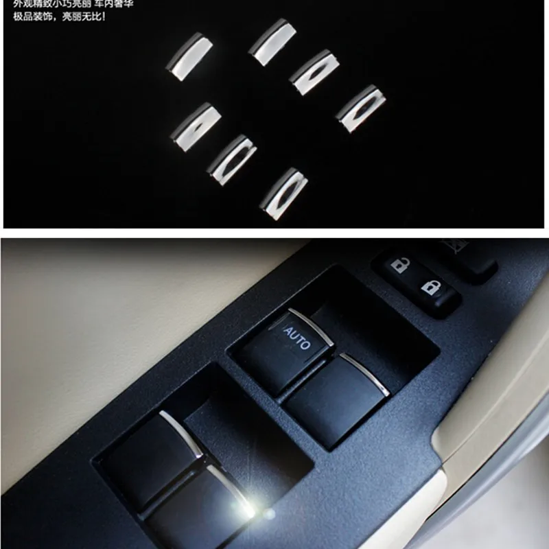 7 шт./комплект декоративные наклейки на дверные кнопки для Toyota Rav4 Abs|cover decoration|cover