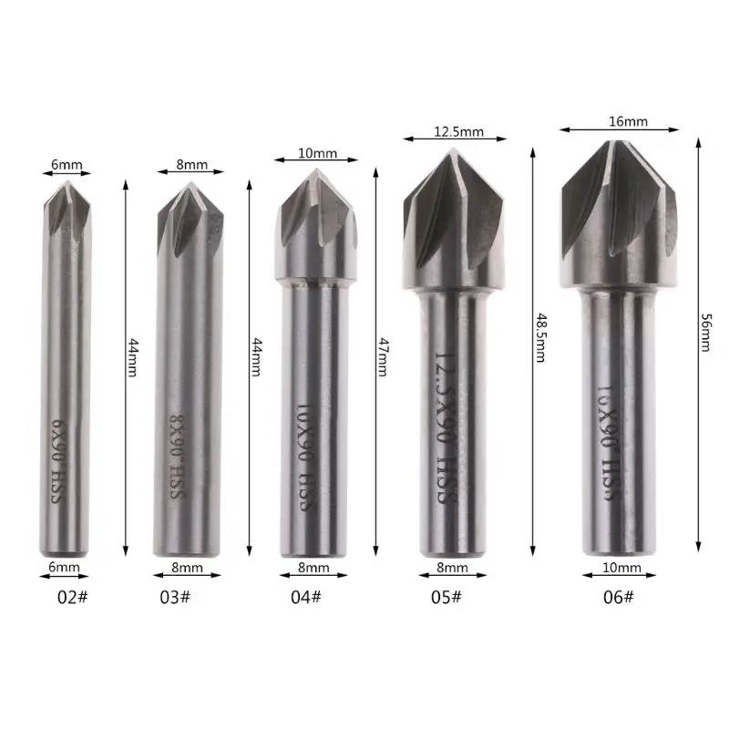 

HSS Countersink Drill Bit 90 Degree Chamfering End Mill Cutter Chamfer Deburring Tool