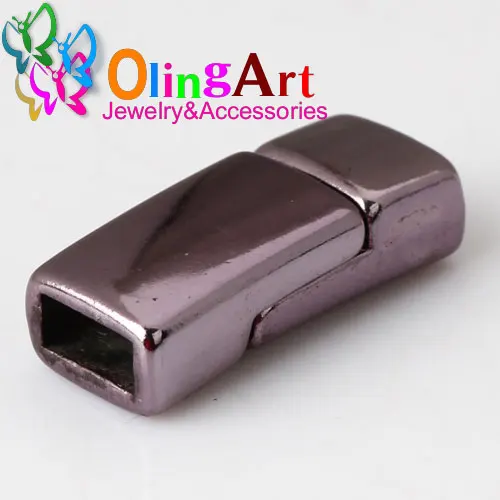 purple 5mm 4pcs OlingArt, 20*8 мм, 4 шт./лот, магнитная застежка, покрытая золотом KC/розовым золотом/родием/фиолетовым, для изготовления ювелирных изделий, сделай сам, 5*2 мм, кожаный шнур, браслет - Цвет: purple 5mm 4pcs