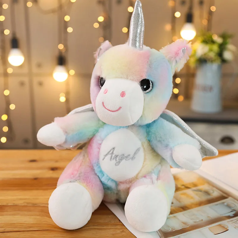 1 шт. 25 см Dreamy набивной Единорог животное плюшевая игрушка кукла пушистая Летающая игрушечная лошадь кукла детский подарок на праздник - Цвет: multicolor