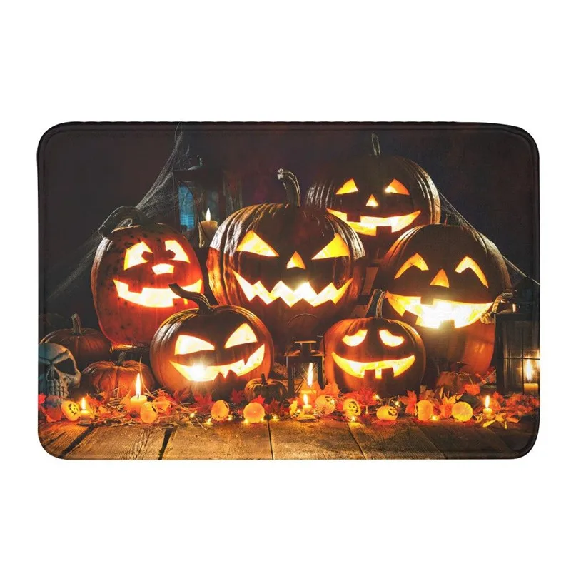 Door Mat Cool Halloween Pumpkin 3D Printing Bath Anti-Slip Washable Kitchen Bedroom Hallway Floor Doormats Rug Stair Carpets | Дом и сад