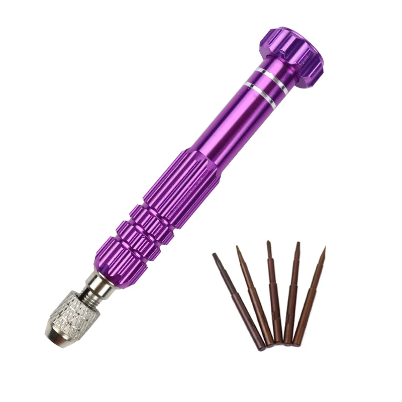 Фиолетовый 5 в 1 Прецизионная отвертка Набор отвертка Philips bits для телефонов часы разборка ремонтный набор комплект - Цвет: Фиолетовый