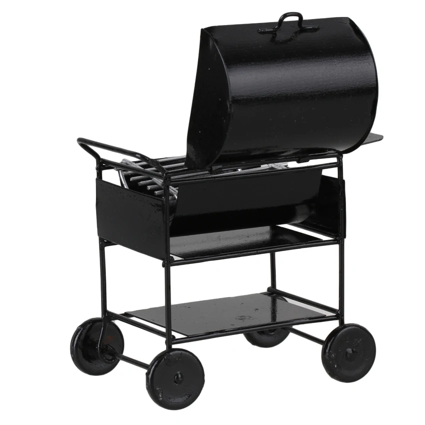 

oMoToys Dollhouse Mini BBQ Grill Model Scale 1:12 Black