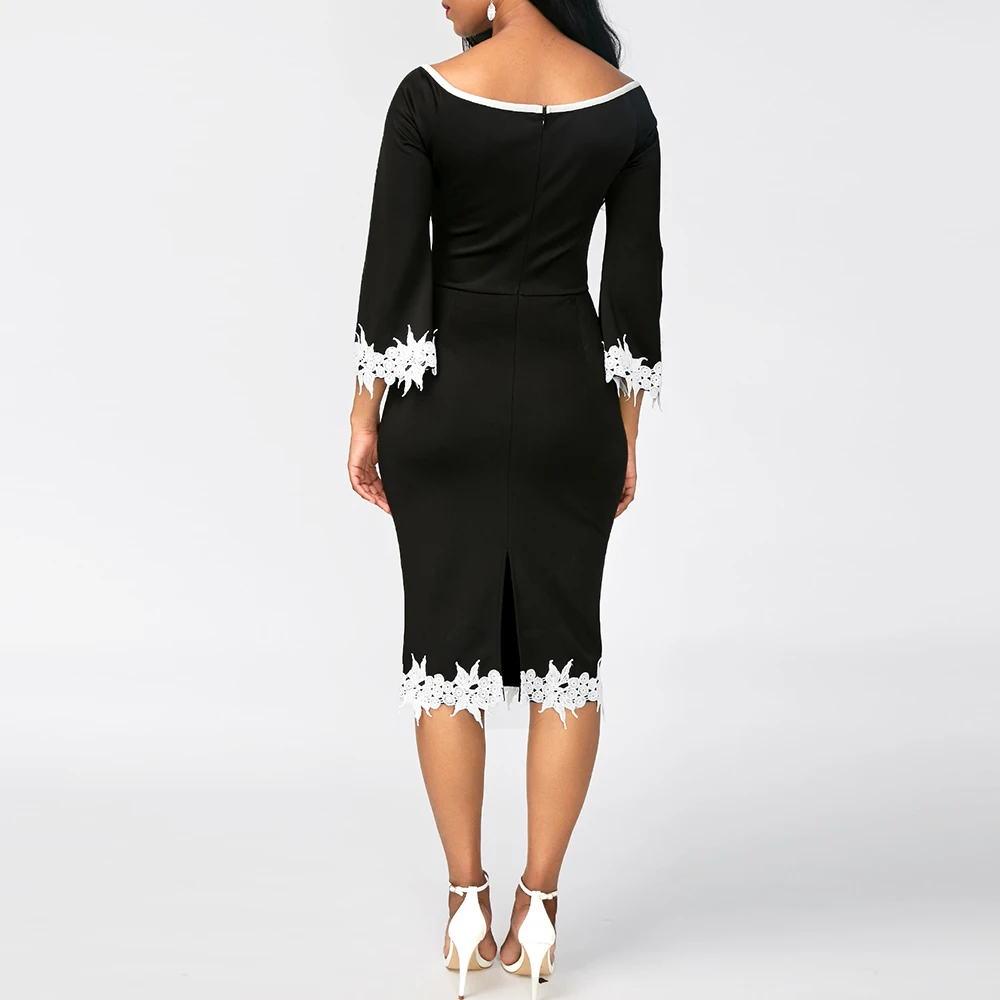 Скромное женское платье без рукавов 3/4 облегающее до колен офисное элегантное